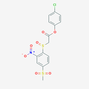 molecular formula C15H12ClNO7S2 B2871671 4-氯苯基{[4-(甲基磺酰基)-2-硝基苯基]亚磺酰基}乙酸酯 CAS No. 957481-29-7
