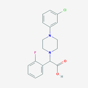 2-(4-(3-Chlorophenyl)piperazin-1-yl)-2-(2-fluorophenyl)acetic acid