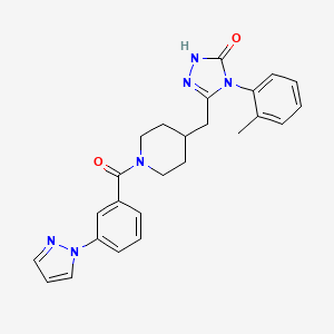 3-((1-(3-(1H-pyrazol-1-yl)benzoyl)piperidin-4-yl)methyl)-4-(o-tolyl)-1H-1,2,4-triazol-5(4H)-one
