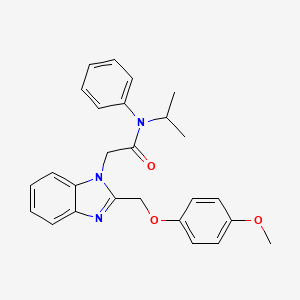 2-{2-[(4-methoxyphenoxy)methyl]-1H-1,3-benzodiazol-1-yl}-N-phenyl-N-(propan-2-yl)acetamide