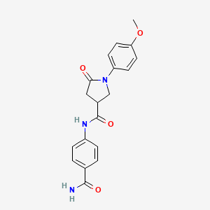N-(4-carbamoylphenyl)-1-(4-methoxyphenyl)-5-oxopyrrolidine-3-carboxamide