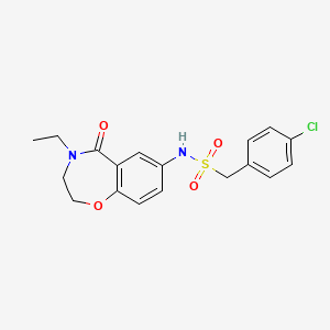 1-(4-chlorophenyl)-N-(4-ethyl-5-oxo-2,3,4,5-tetrahydrobenzo[f][1,4]oxazepin-7-yl)methanesulfonamide