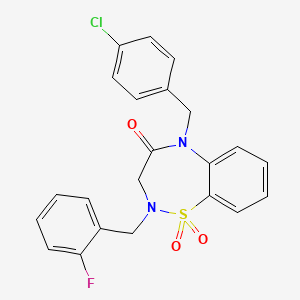 5-(4-chlorobenzyl)-2-(2-fluorobenzyl)-2,3-dihydrobenzo[f][1,2,5]thiadiazepin-4(5H)-one 1,1-dioxide