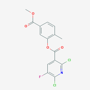 molecular formula C15H10Cl2FNO4 B287169 5-(Methoxycarbonyl)-2-methylphenyl 2,6-dichloro-5-fluoronicotinate 