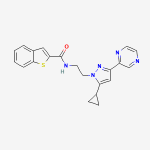 N-(2-(5-cyclopropyl-3-(pyrazin-2-yl)-1H-pyrazol-1-yl)ethyl)benzo[b]thiophene-2-carboxamide
