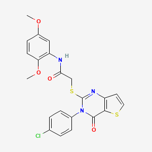 2-[3-(4-chlorophenyl)-4-oxothieno[3,2-d]pyrimidin-2-yl]sulfanyl-N-(2,5-dimethoxyphenyl)acetamide