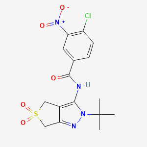 N-(2-tert-butyl-5,5-dioxo-4,6-dihydrothieno[3,4-c]pyrazol-3-yl)-4-chloro-3-nitrobenzamide