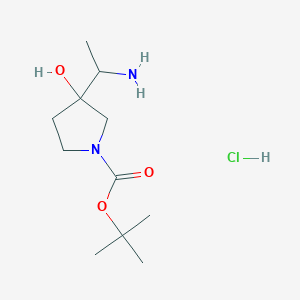 Tert-butyl 3-(1-aminoethyl)-3-hydroxypyrrolidine-1-carboxylate;hydrochloride