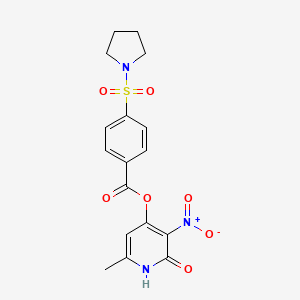 6-Methyl-3-nitro-2-oxo-1,2-dihydropyridin-4-yl 4-(pyrrolidin-1-ylsulfonyl)benzoate