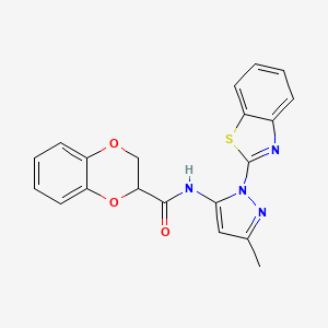 N-(1-(benzo[d]thiazol-2-yl)-3-methyl-1H-pyrazol-5-yl)-2,3-dihydrobenzo[b][1,4]dioxine-2-carboxamide