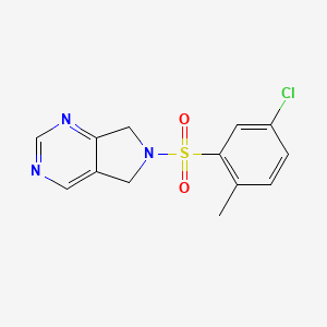 molecular formula C13H12ClN3O2S B2871736 6-((5-chloro-2-methylphenyl)sulfonyl)-6,7-dihydro-5H-pyrrolo[3,4-d]pyrimidine CAS No. 1706135-26-3