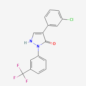 B2871742 4-(3-chlorophenyl)-2-[3-(trifluoromethyl)phenyl]-1H-pyrazol-3-one CAS No. 64124-06-7