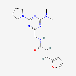 molecular formula C17H22N6O2 B2871748 (E)-N-((4-(dimethylamino)-6-(pyrrolidin-1-yl)-1,3,5-triazin-2-yl)methyl)-3-(furan-2-yl)acrylamide CAS No. 2035019-46-4