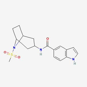 molecular formula C17H21N3O3S B2871759 N-(8-(methylsulfonyl)-8-azabicyclo[3.2.1]octan-3-yl)-1H-indole-5-carboxamide CAS No. 2034486-84-3