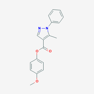 molecular formula C18H16N2O3 B287176 5-Methyl-1-phenyl-4-pyrazolecarboxylic acid (4-methoxyphenyl) ester 