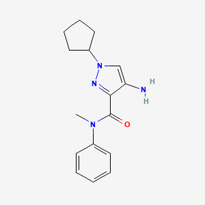 molecular formula C16H20N4O B2871760 4-Amino-1-cyclopentyl-N-methyl-n-phenyl-1H-pyrazole-3-carboxamide CAS No. 2101197-85-5