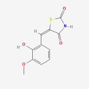 molecular formula C11H9NO4S B2871762 (5E)-5-[(2-hydroxy-3-methoxyphenyl)methylidene]-1,3-thiazolidine-2,4-dione CAS No. 312944-88-0