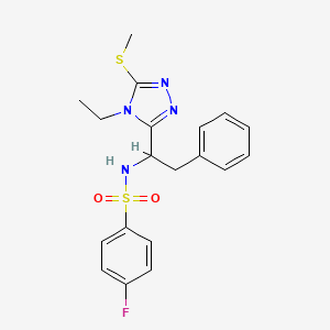 N-{1-[4-ethyl-5-(methylsulfanyl)-4H-1,2,4-triazol-3-yl]-2-phenylethyl}-4-fluorobenzenesulfonamide