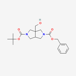 molecular formula C20H28N2O5 B2871769 2-Benzyl 5-tert-butyl 3a-(hydroxymethyl)tetrahydropyrrolo[3,4-c]pyrrole-2,5(1H,3H)-dicarboxylate CAS No. 1823269-90-4