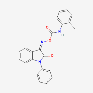 molecular formula C22H17N3O3 B2871771 1-phenyl-3-{[(2-toluidinocarbonyl)oxy]imino}-1H-indol-2-one CAS No. 866143-49-9