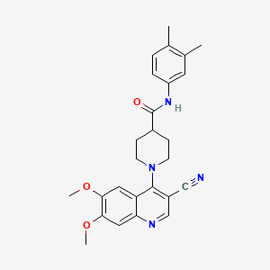 molecular formula C26H28N4O3 B2871773 1-(3-cyano-6,7-dimethoxyquinolin-4-yl)-N-(3,4-dimethylphenyl)piperidine-4-carboxamide CAS No. 1226454-08-5