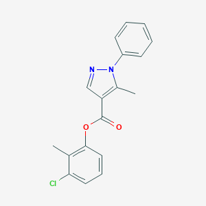 molecular formula C18H15ClN2O2 B287178 3-chloro-2-methylphenyl 5-methyl-1-phenyl-1H-pyrazole-4-carboxylate 