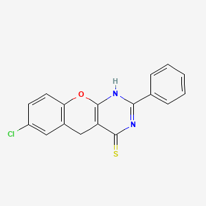 molecular formula C17H11ClN2OS B2871780 7-chloro-2-phenyl-3H-chromeno[2,3-d]pyrimidine-4(5H)-thione CAS No. 866847-26-9