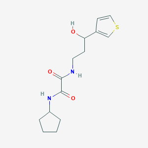 molecular formula C14H20N2O3S B2871784 N1-cyclopentyl-N2-(3-hydroxy-3-(thiophen-3-yl)propyl)oxalamide CAS No. 2034466-42-5