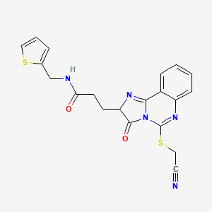 molecular formula C20H17N5O2S2 B2871786 3-{5-[(氰基甲基)硫代]-3-氧代-2H,3H-咪唑并[1,2-c]喹唑啉-2-基}-N-[(噻吩-2-基)甲基]丙酰胺 CAS No. 1028025-97-9