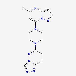 molecular formula C16H17N9 B2871793 6-[4-(5-Methylpyrazolo[1,5-a]pyrimidin-7-yl)piperazin-1-yl]-[1,2,4]triazolo[4,3-b]pyridazine CAS No. 2380194-28-3