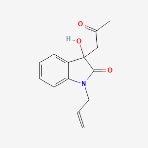 molecular formula C14H15NO3 B2871794 1-烯丙基-3-羟基-3-(2-氧代丙基)吲哚啉-2-酮 CAS No. 183014-87-1