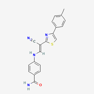 (E)-4-((2-cyano-2-(4-(p-tolyl)thiazol-2-yl)vinyl)amino)benzamide