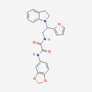N1-(benzo[d][1,3]dioxol-5-yl)-N2-(2-(furan-2-yl)-2-(indolin-1-yl)ethyl)oxalamide