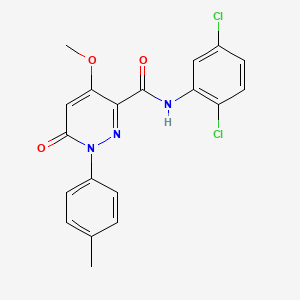molecular formula C19H15Cl2N3O3 B2871809 N-(2,5-二氯苯基)-4-甲氧基-1-(4-甲基苯基)-6-氧代吡啶并嘧啶-3-甲酰胺 CAS No. 921836-00-2