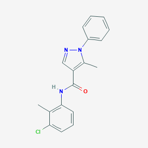 molecular formula C18H16ClN3O B287181 N-(3-chloro-2-methylphenyl)-5-methyl-1-phenyl-1H-pyrazole-4-carboxamide 