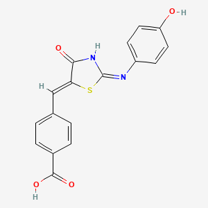 4-((Z)-((Z)-2-((4-hydroxyphenyl)imino)-4-oxothiazolidin-5-ylidene)methyl)benzoic acid