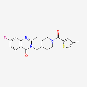 7-Fluoro-2-methyl-3-[[1-(4-methylthiophene-2-carbonyl)piperidin-4-yl]methyl]quinazolin-4-one