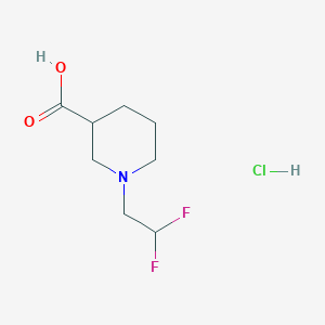 molecular formula C8H14ClF2NO2 B2871836 1-(2,2-Difluoroethyl)piperidine-3-carboxylic acid hydrochloride CAS No. 1803592-54-2