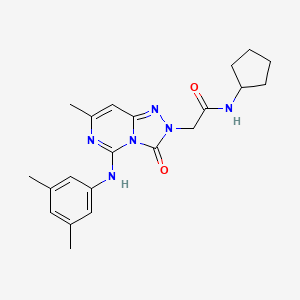 molecular formula C21H26N6O2 B2871837 N~1~-cyclopentyl-2-[5-(3,5-dimethylanilino)-7-methyl-3-oxo[1,2,4]triazolo[4,3-c]pyrimidin-2(3H)-yl]acetamide CAS No. 1251626-59-1