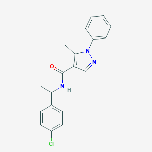 molecular formula C19H18ClN3O B287184 N-[1-(4-chlorophenyl)ethyl]-5-methyl-1-phenyl-1H-pyrazole-4-carboxamide 