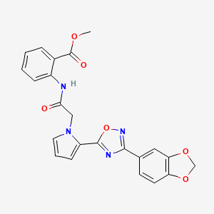 molecular formula C23H18N4O6 B2871841 methyl 2-[({2-[3-(1,3-benzodioxol-5-yl)-1,2,4-oxadiazol-5-yl]-1H-pyrrol-1-yl}acetyl)amino]benzoate CAS No. 1260997-07-6