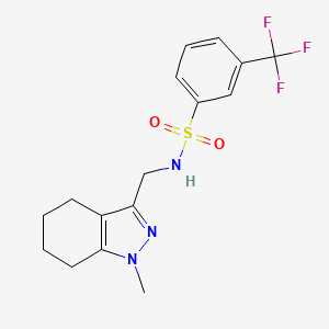 molecular formula C16H18F3N3O2S B2871846 N-((1-methyl-4,5,6,7-tetrahydro-1H-indazol-3-yl)methyl)-3-(trifluoromethyl)benzenesulfonamide CAS No. 1448057-35-9