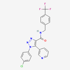 molecular formula C22H15ClF3N5O B2871847 3-(3-chlorobenzyl)-7-(4-methoxyphenyl)-1-methylpyrimido[4,5-d]pyrimidine-2,4(1H,3H)-dione CAS No. 1207033-75-7