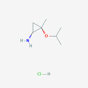 molecular formula C7H16ClNO B2871848 (1R,2S)-2-methyl-2-(propan-2-yloxy)cyclopropan-1-amine hydrochloride CAS No. 1429305-44-1
