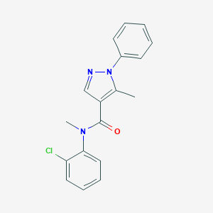 molecular formula C18H16ClN3O B287185 N-(2-chlorophenyl)-N,5-dimethyl-1-phenyl-1H-pyrazole-4-carboxamide 
