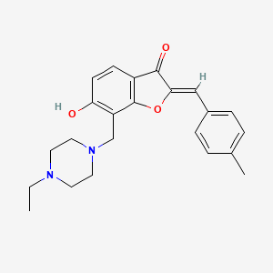 molecular formula C23H26N2O3 B2871858 (2Z)-7-[(4-ethylpiperazin-1-yl)methyl]-6-hydroxy-2-[(4-methylphenyl)methylidene]-1-benzofuran-3-one CAS No. 869078-56-8