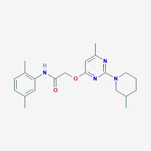 molecular formula C21H28N4O2 B2871870 N-(2,5-dimethylphenyl)-2-{[6-methyl-2-(3-methylpiperidin-1-yl)pyrimidin-4-yl]oxy}acetamide CAS No. 1226453-81-1