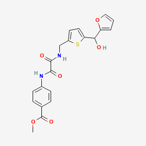 molecular formula C20H18N2O6S B2871882 Methyl 4-(2-(((5-(furan-2-yl(hydroxy)methyl)thiophen-2-yl)methyl)amino)-2-oxoacetamido)benzoate CAS No. 1795442-28-2