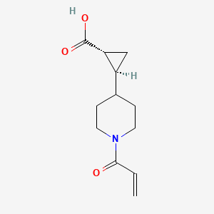 molecular formula C12H17NO3 B2871884 (1R,2S)-2-(1-Prop-2-enoylpiperidin-4-yl)cyclopropane-1-carboxylic acid CAS No. 2305308-56-7