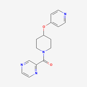 molecular formula C15H16N4O2 B2871886 Pyrazin-2-yl(4-(pyridin-4-yloxy)piperidin-1-yl)methanone CAS No. 2034576-65-1